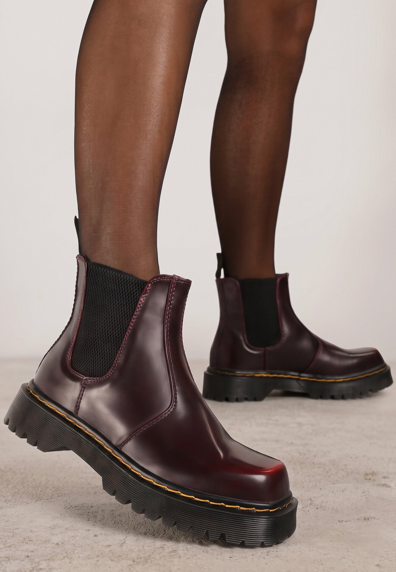  Botine Chelsea Bordeaux Casual Plate Irivarae