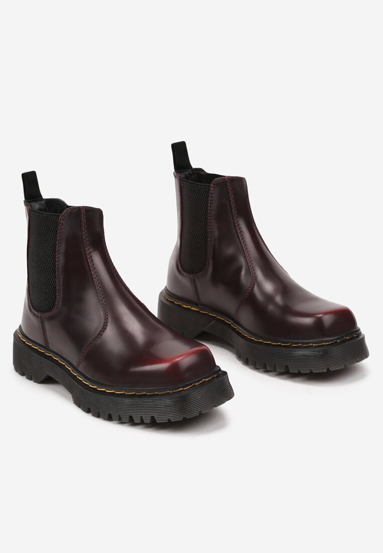  Botine Chelsea Bordeaux Casual Plate Irivarae