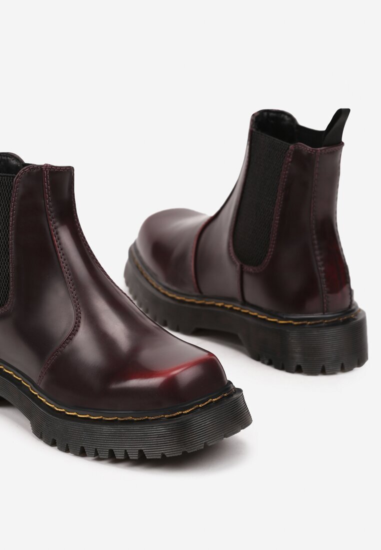  Botine Chelsea Bordeaux Casual Plate Irivarae