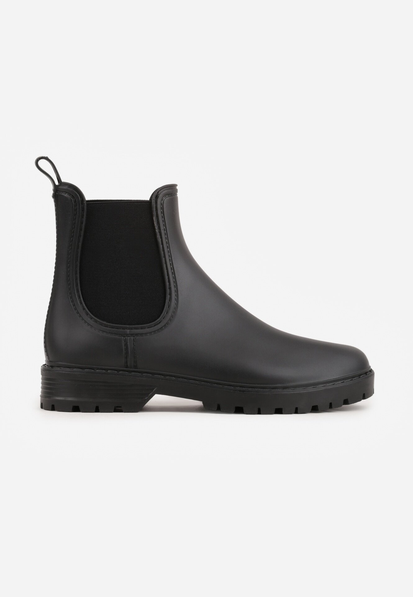  Botine Chelsea de cauciuc Negre cu talpă plată Irinndria