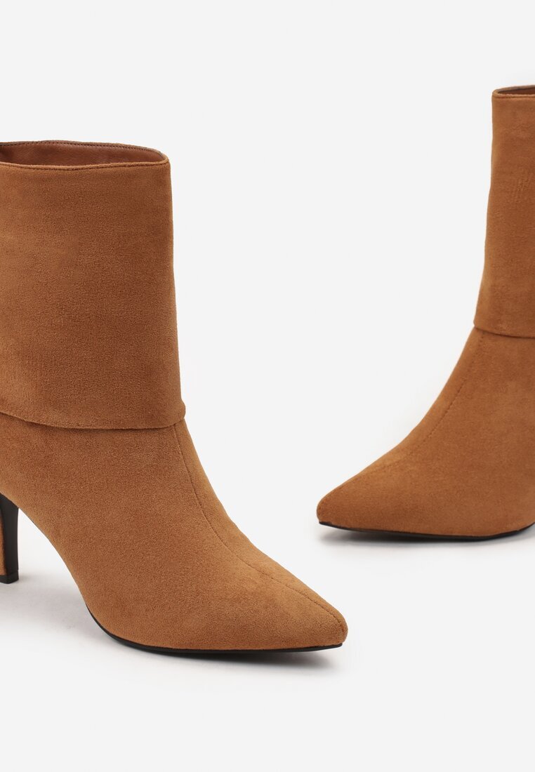 Botine Maro cu Toc Stiletto cu Tiv Întors Adah