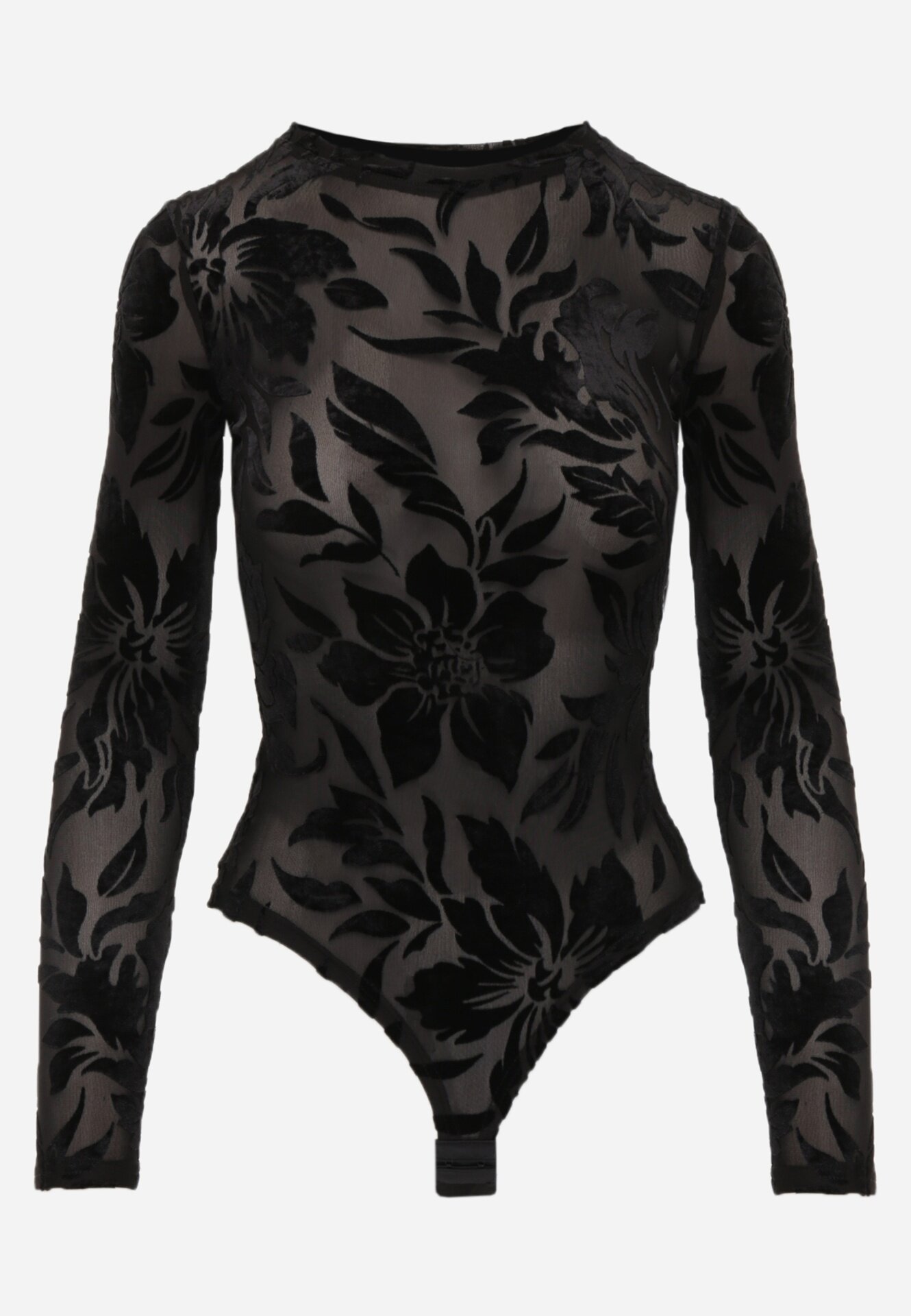 by swan Body din plasă cu adaos de vâscoză cu motiv vegetal din velur Quintesa Negru