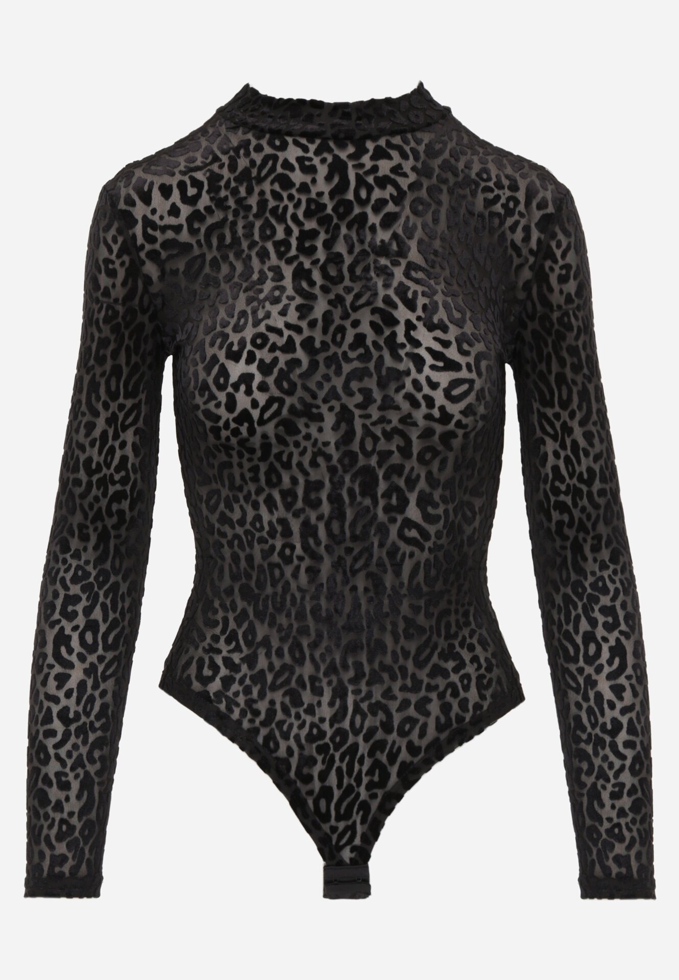 by swan Body transparent cu vâscoză cu motiv de panteră Tiraelle Negru