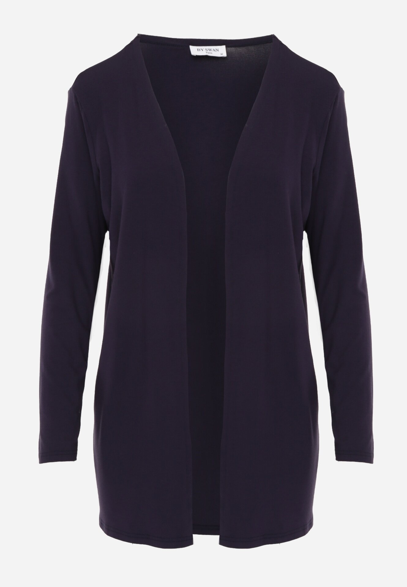by swan Cardigan neîncheiat din bumbac în stil Basic Kireal Bleumarin