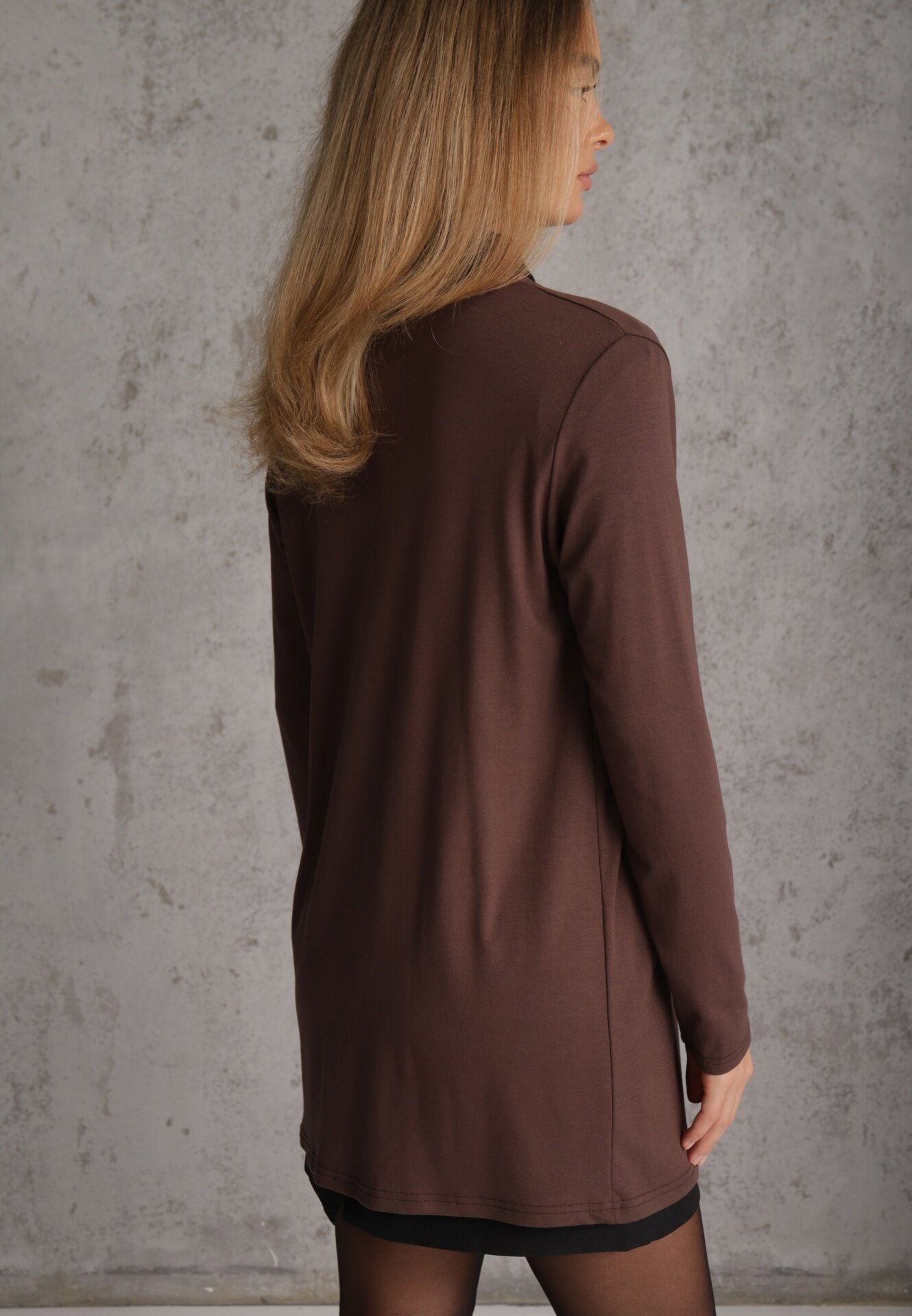 by swan Cardigan neîncheiat din bumbac în stil Basic Kireal Maro