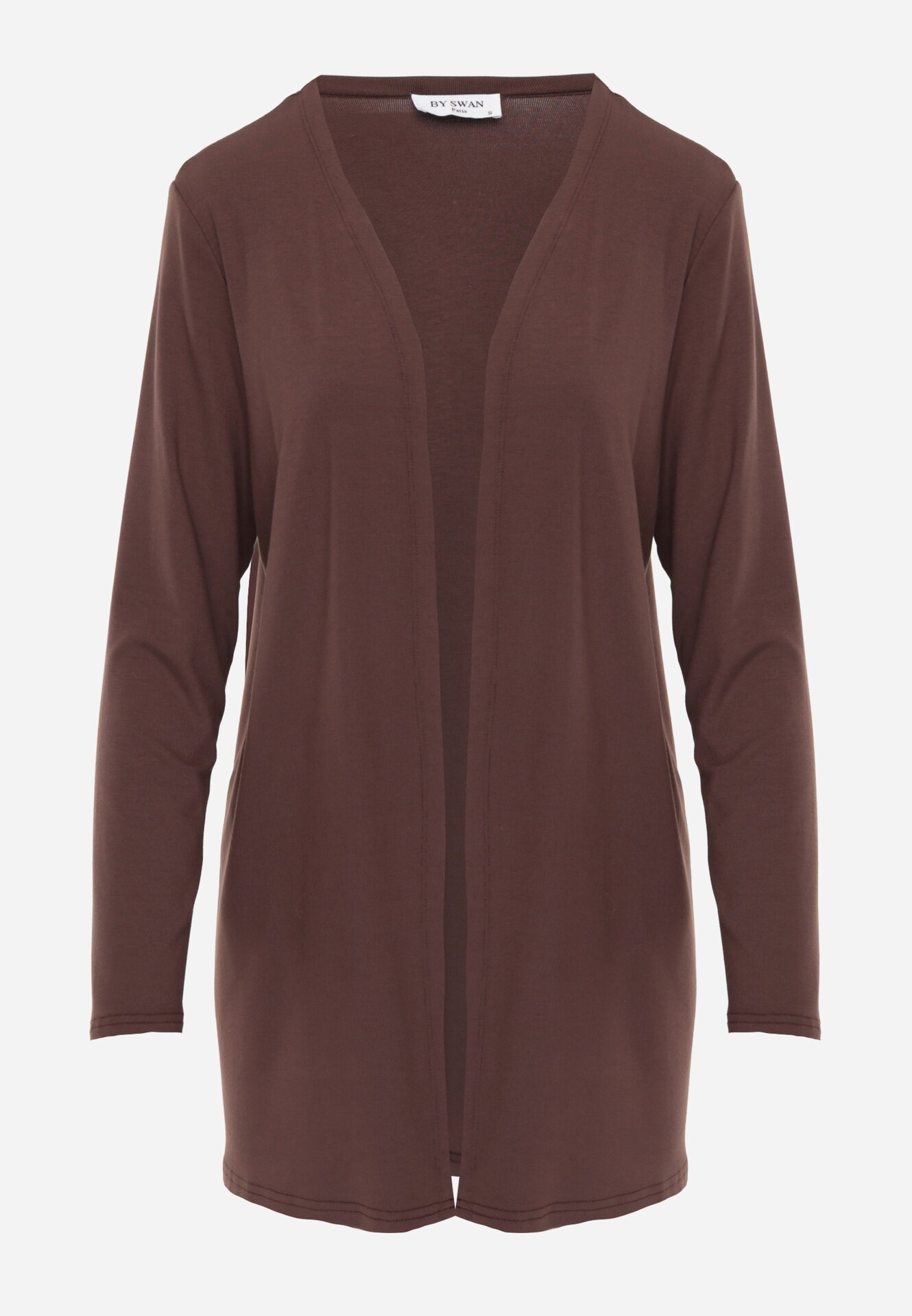 by swan Cardigan neîncheiat din bumbac în stil Basic Kireal Maro