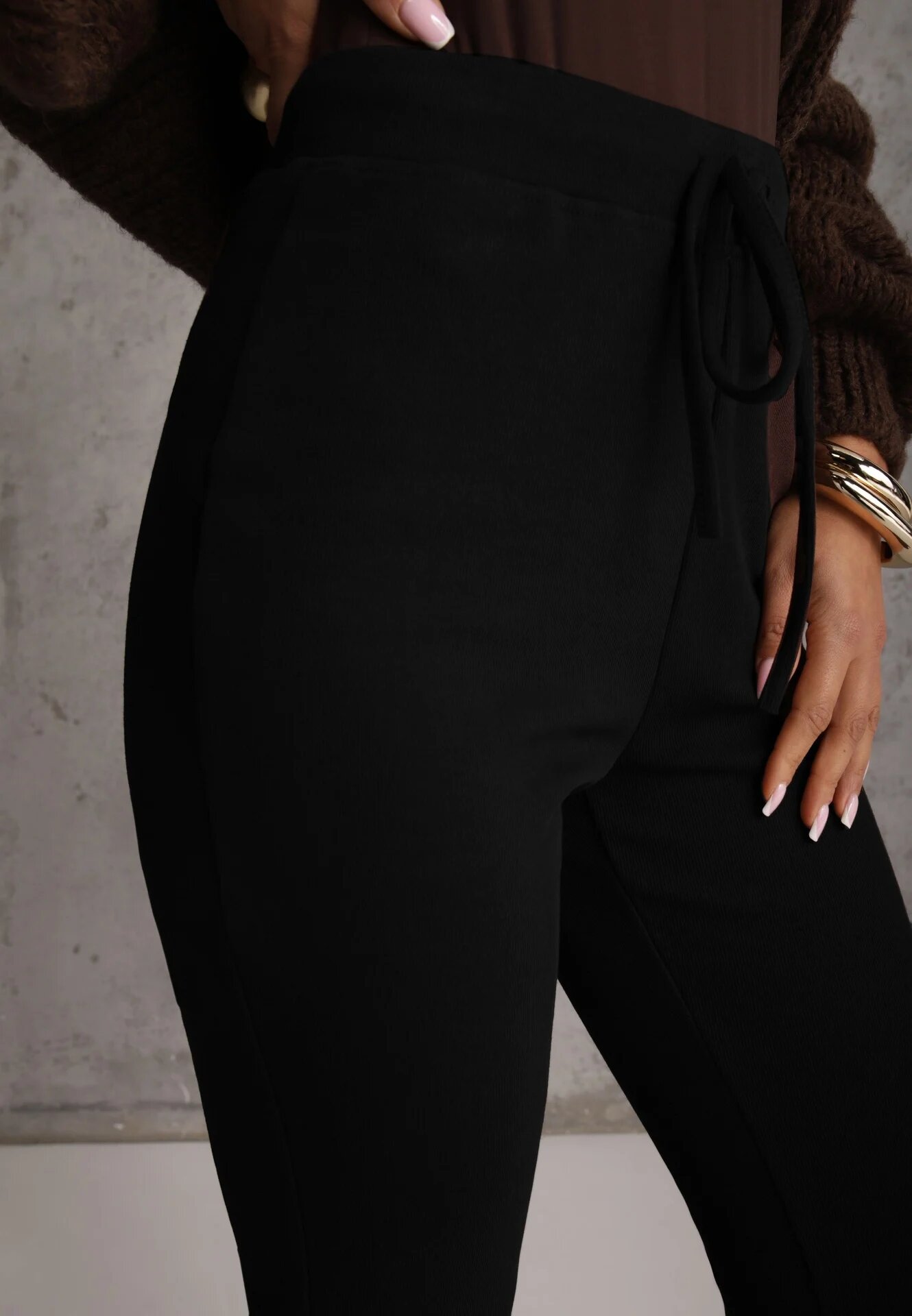 by swan Pantaloni flare modelatori din tricot din bumbac Tirena Negri