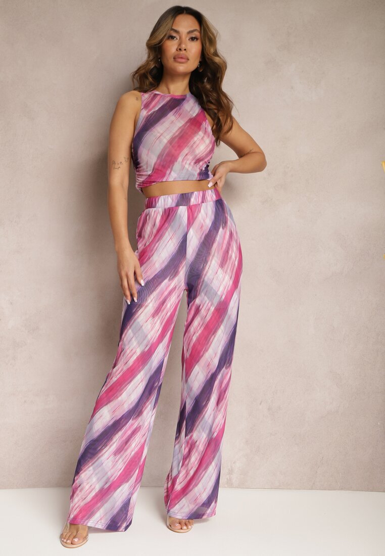 by swan Pantaloni Fucsia de Plasă Largi High Waist Mandiore