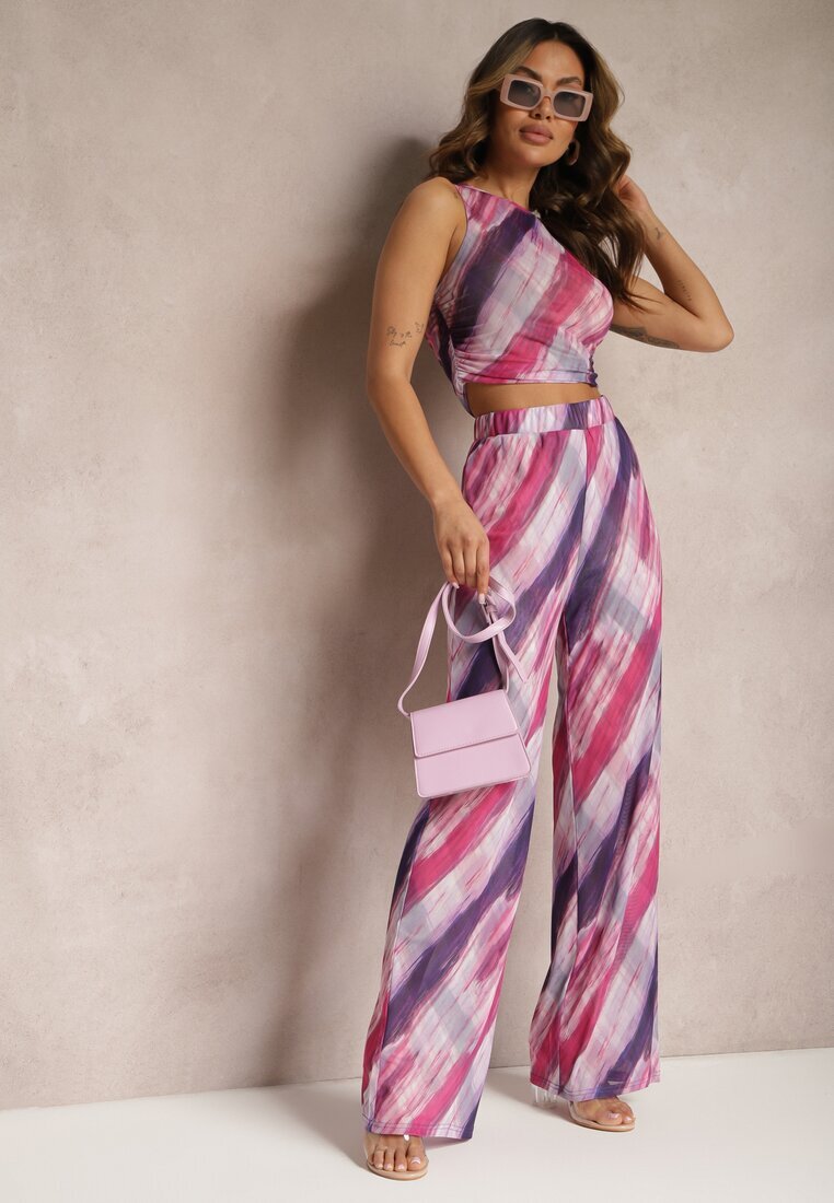 by swan Pantaloni Fucsia de Plasă Largi High Waist Mandiore