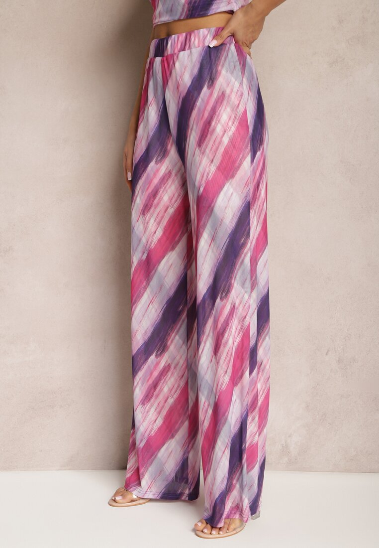 by swan Pantaloni Fucsia de Plasă Largi High Waist Mandiore