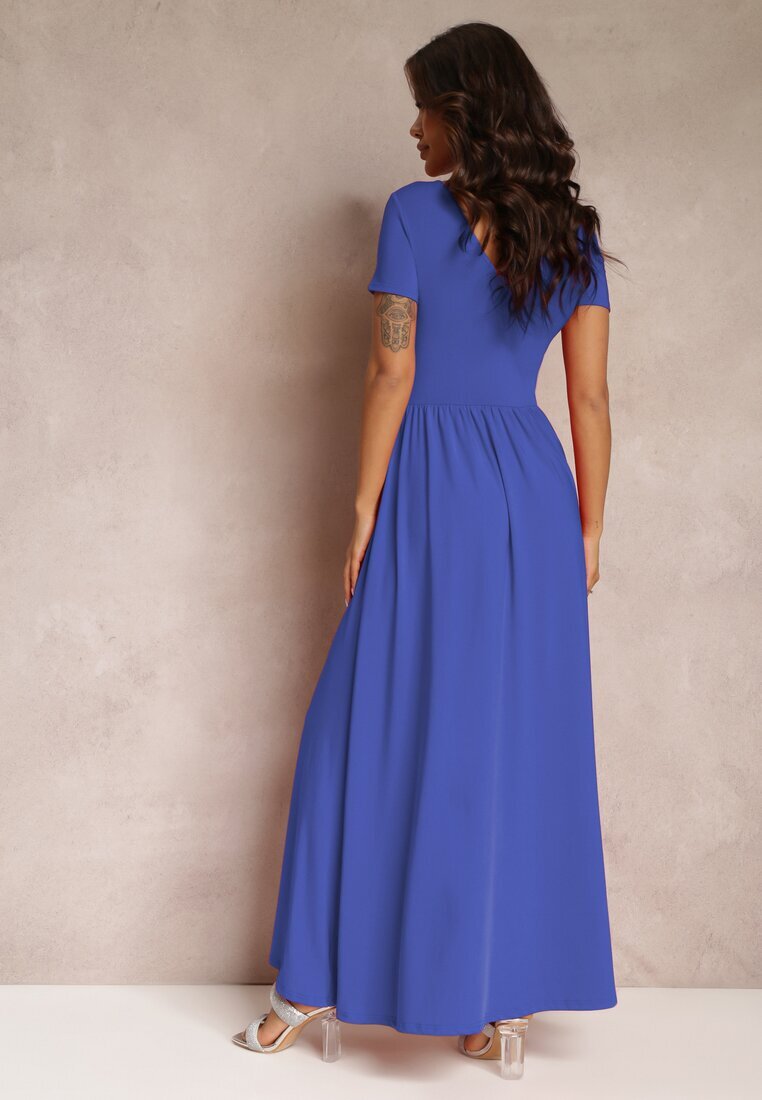 by swan Rochie Bleumarin Maxi cu Fusta Cloș și cu Șliț Zarya
