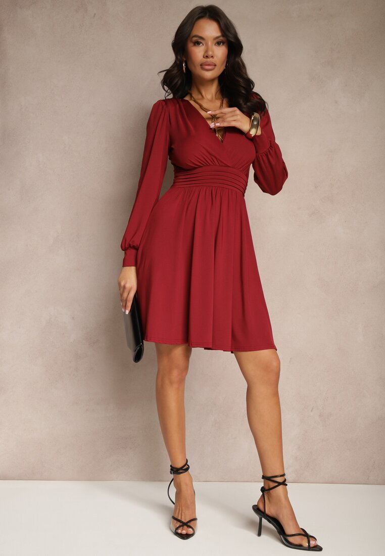 by swan Rochie Bordo cu viscoză cu croi evazat Selaitea