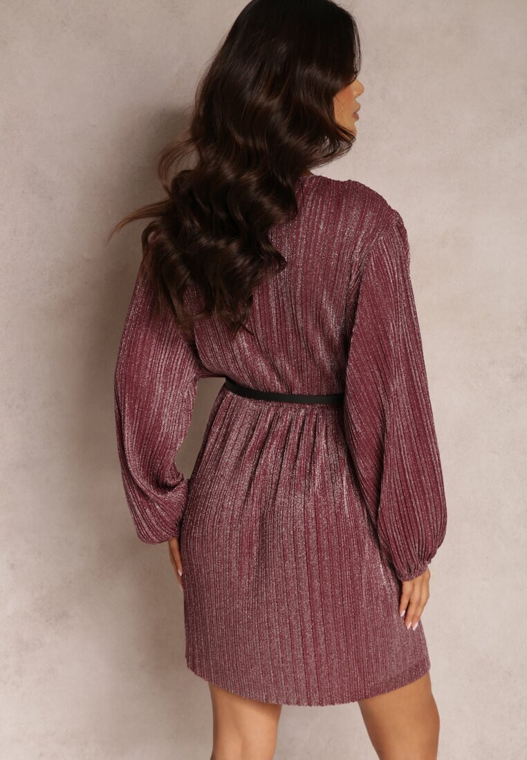 by swan Rochie Bordo Metalică Plisată cu curea Fonelle
