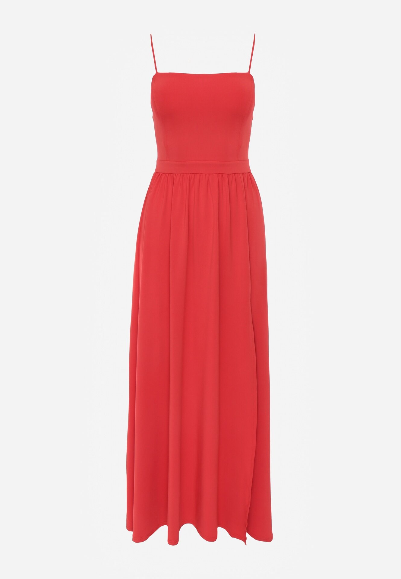 by swan Rochie Cloș Roșie Maxi cu Bretele Subțiri cu Crapatură Weslyn