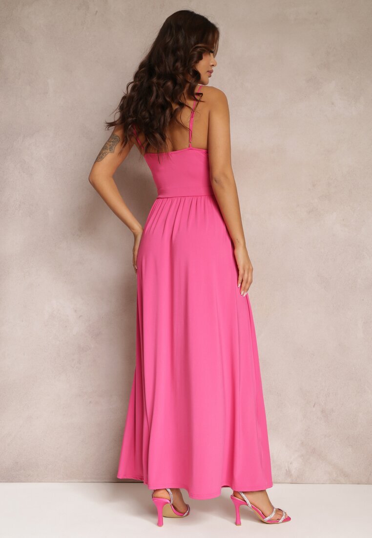 by swan Rochie Fucsia Cloș Maxi pe bretele subțiri cu șliț Weslyn