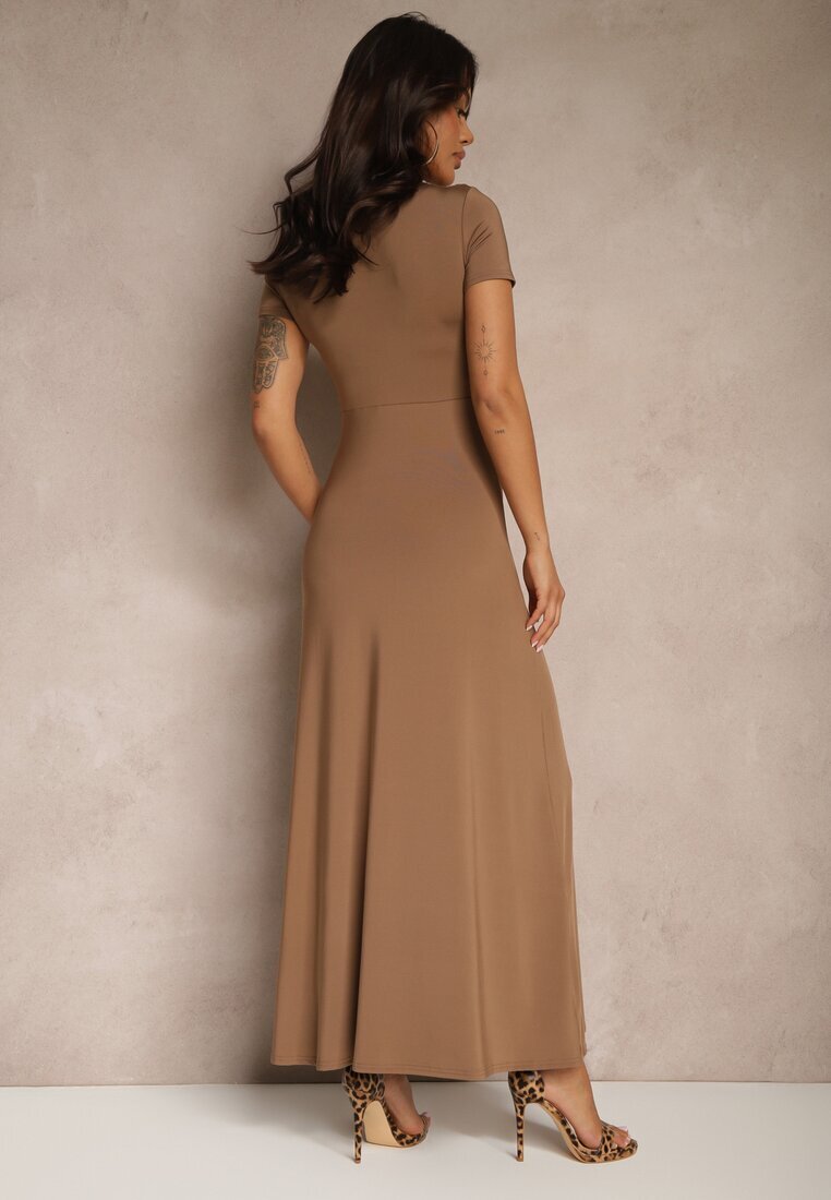 by swan Rochie Maro Cintrată cu Drapaje Decorative și Amestec de Viscoză Avenile