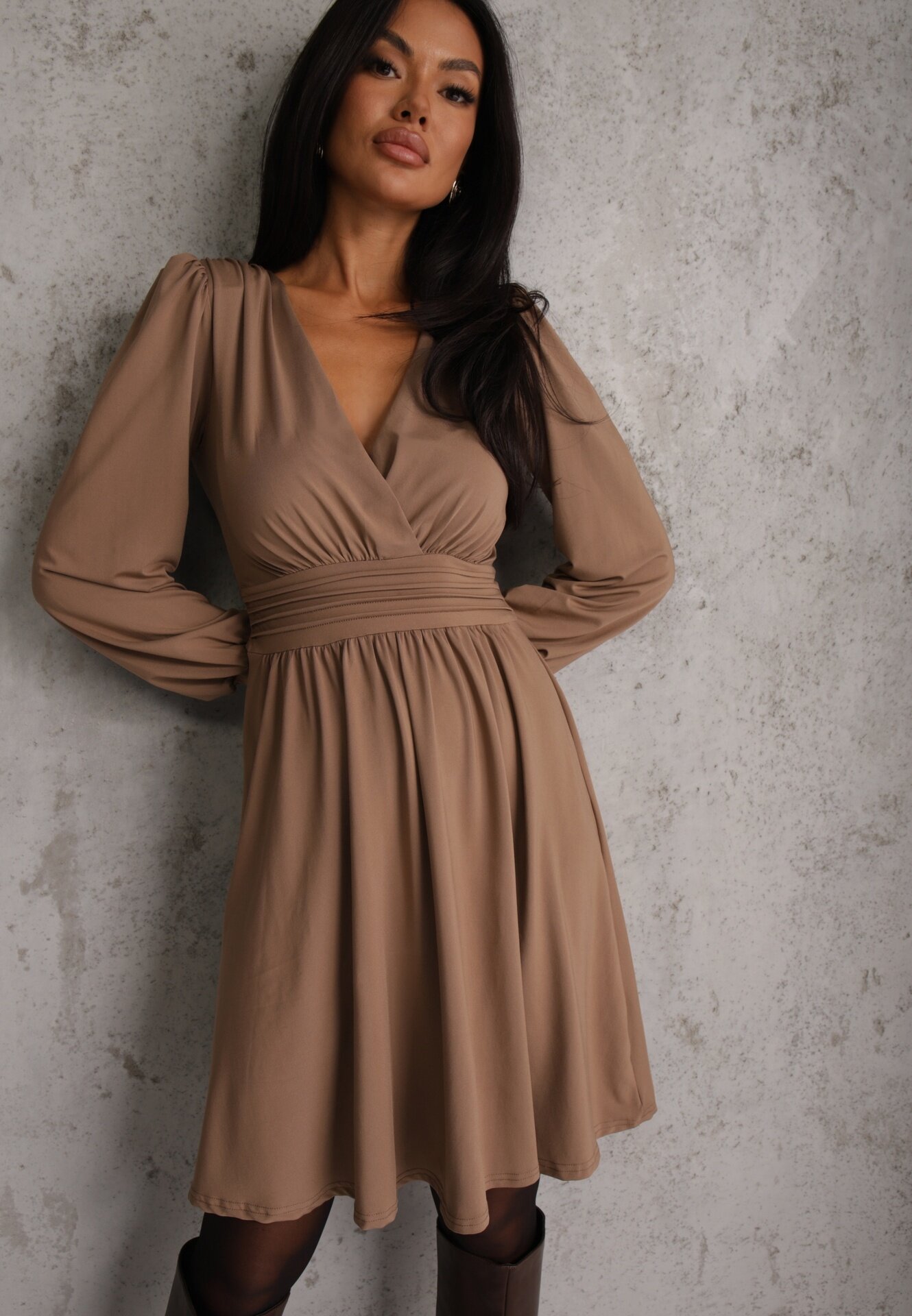 by swan Rochie Maro din Viscoză cu Croială Cloș Selaitea