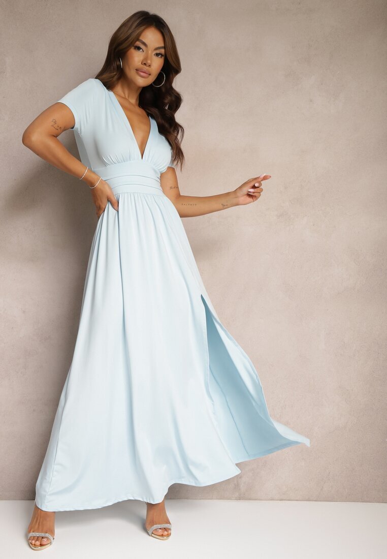 by swan Rochie Mentă Maxi cu croială evazată și șliț Zarya