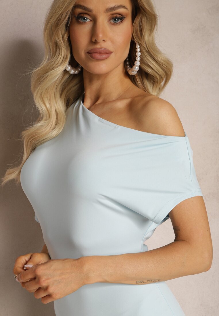 by swan Rochie Mulată Midi Asimetrică Albastru deschis Lirevasse