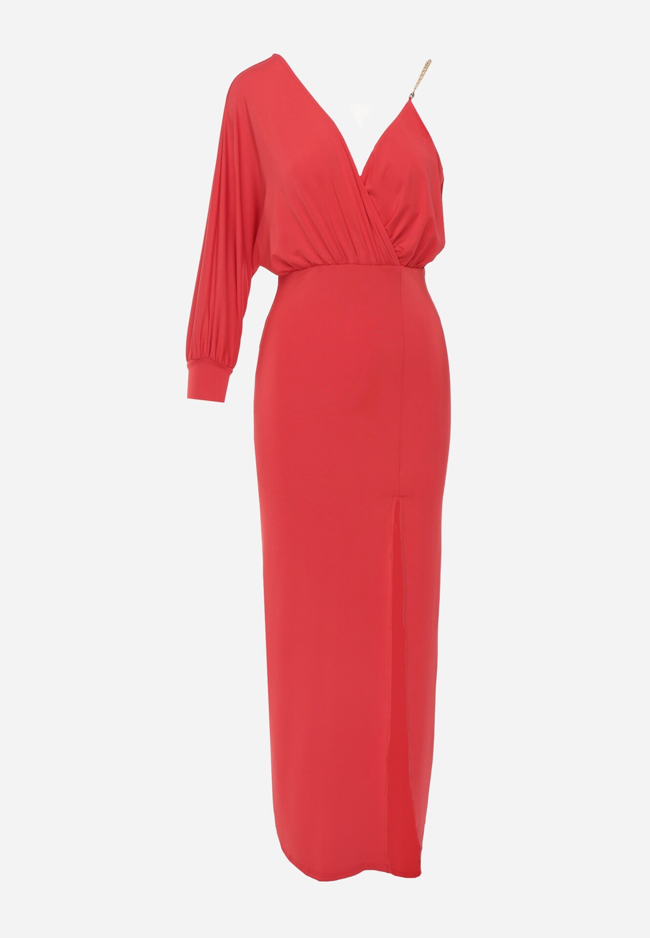 by swan Rochie Roșie Asimetrică cu elastic în talie și cu lănțișor la umăr Jisse