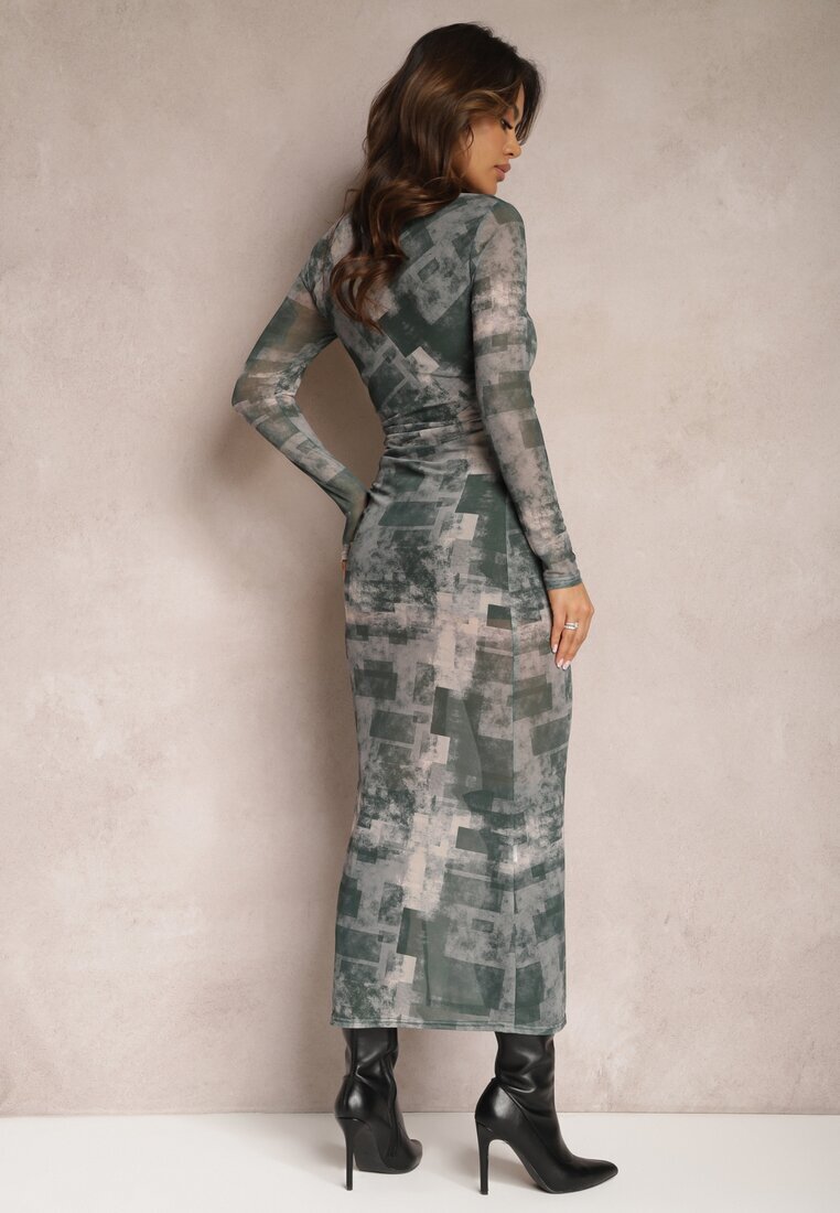 by swan Rochie Verde închis Mulată Maxi cu Decupaj Marperra