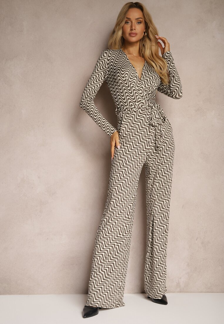 by swan Salopetă Gri închis din Viscoză cu model geometric cu curea Nailaia