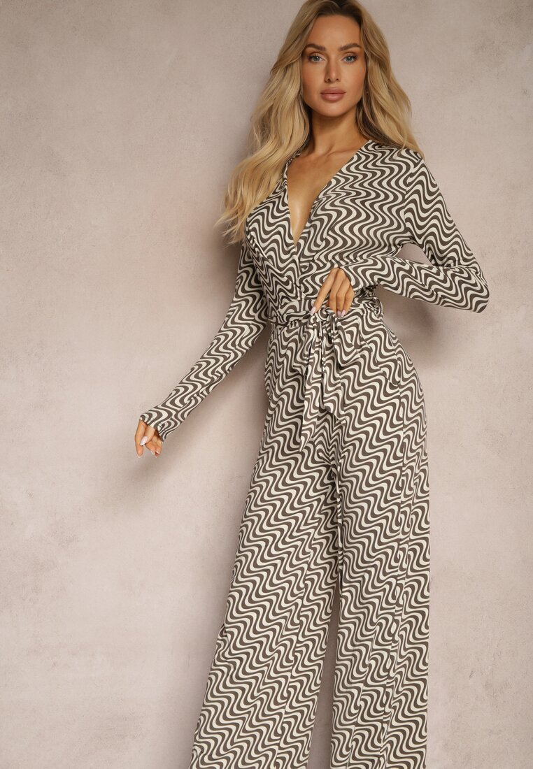 by swan Salopetă Gri închis din Viscoză cu model geometric cu curea Nailaia