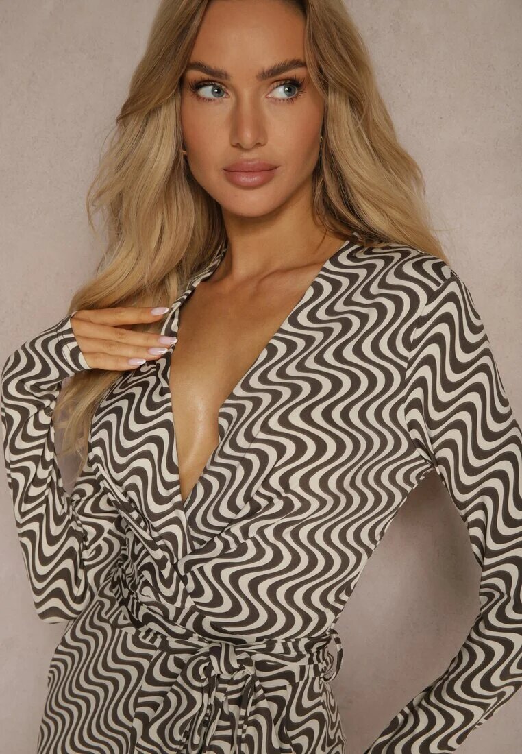 by swan Salopetă Gri închis din Viscoză cu model geometric cu curea Nailaia