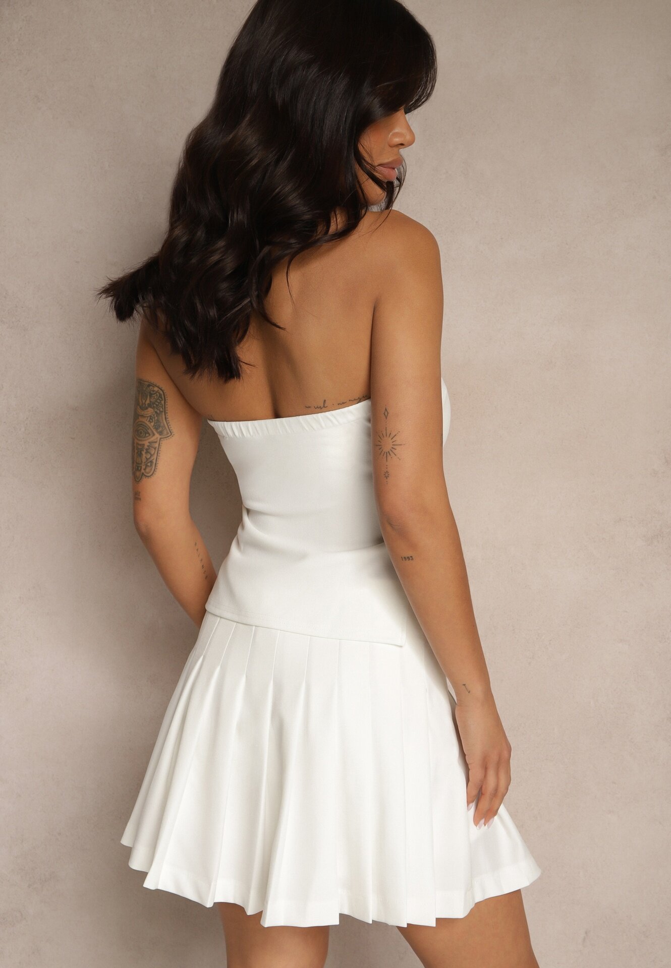by swan Top Bandeau Alb cu viscoză cu decupaje decorative Saliera