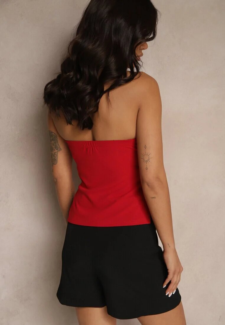 by swan Top Bandeau Roșu din Vâscoză cu Decupaje Decorative Saliera