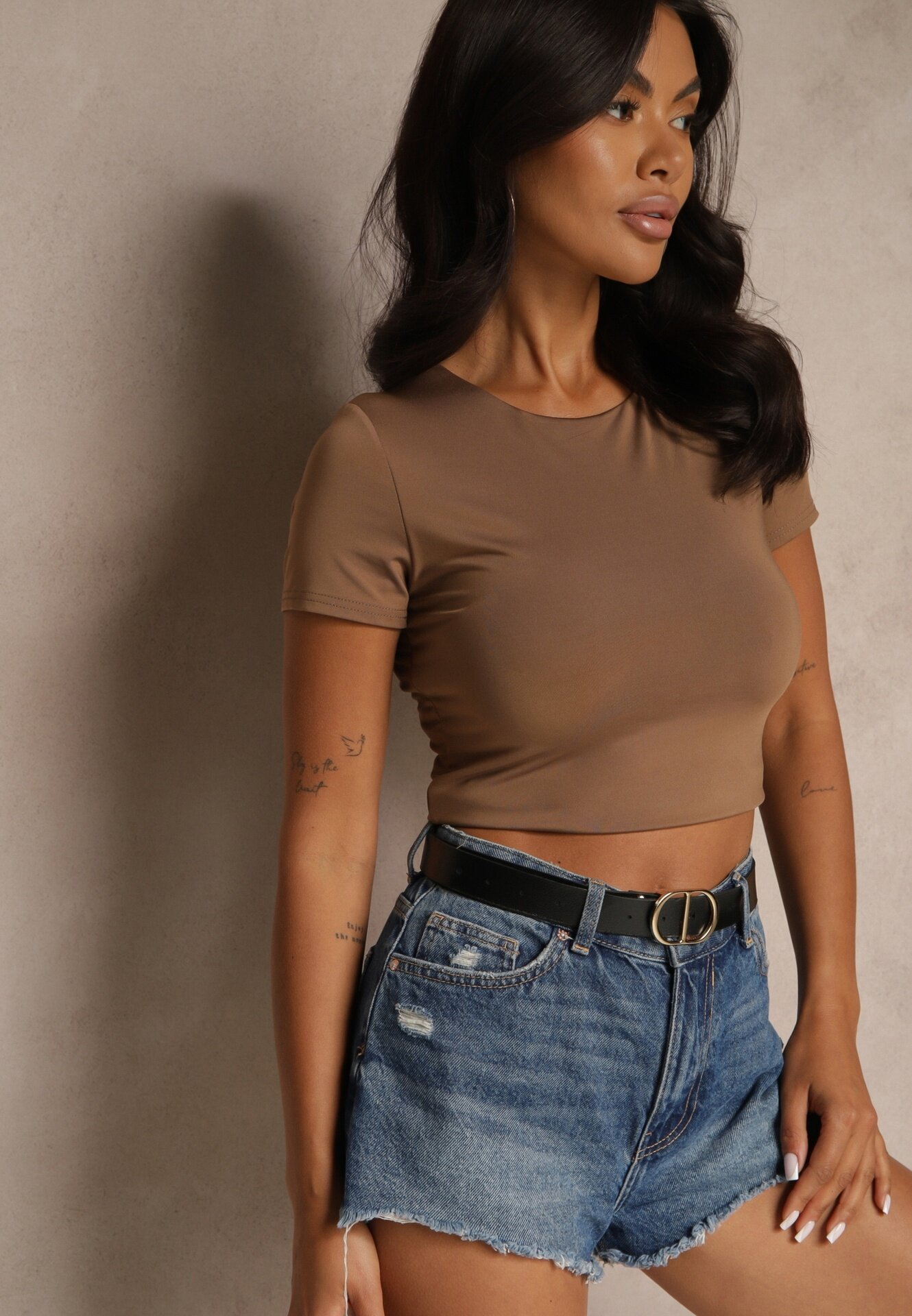by swan Tricou Maro Cropped cu Vâscoză Efranessa