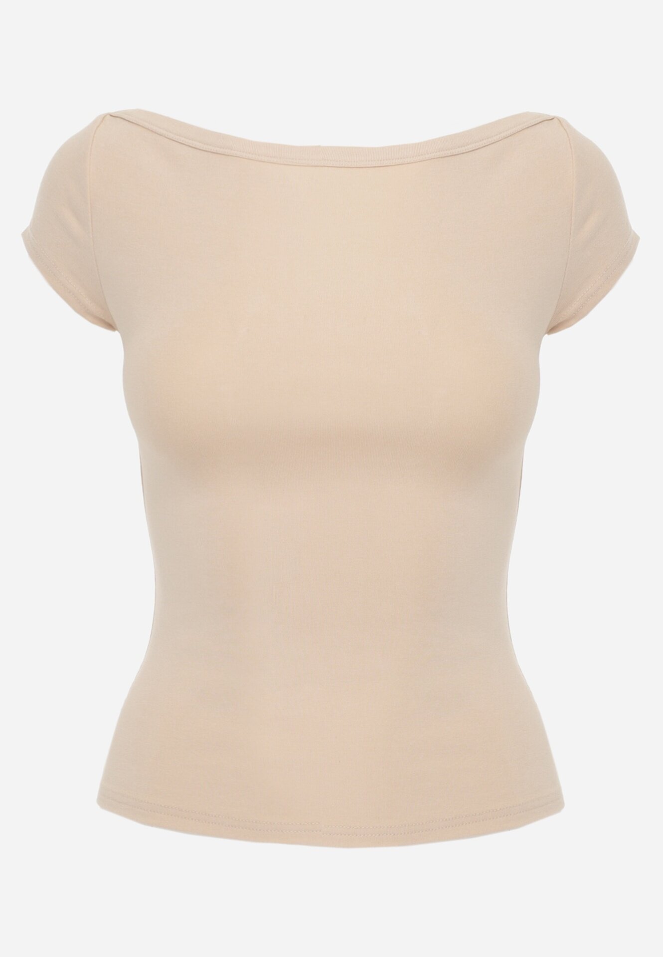 by swan Tricou Mulat Bej deschis din Bumbac cu Decolteu bărcuță Gallenia