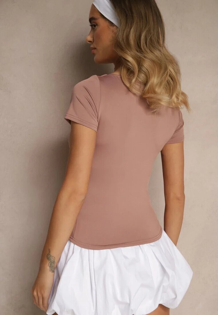 by swan Tricou Roz închis Mulât din viscoză cu decolteu în V Follerea