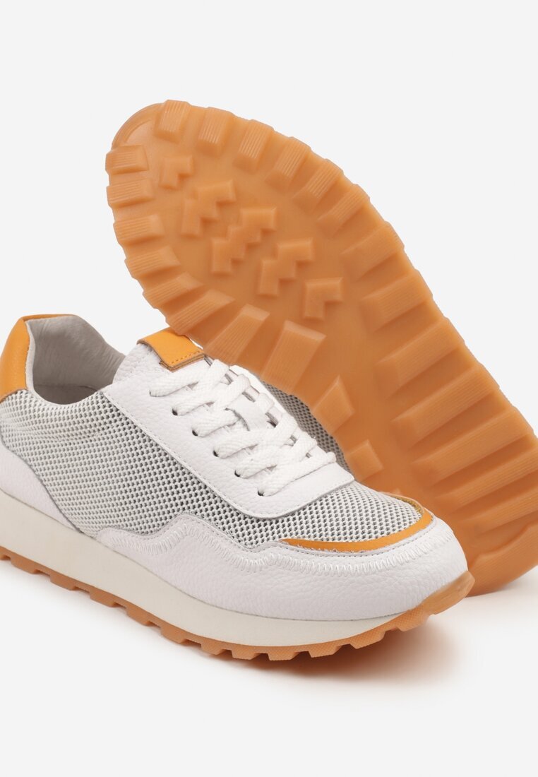 cambell Sneakerși Albi Din Piele Decorati Cu Motiv Geometric Wibessa