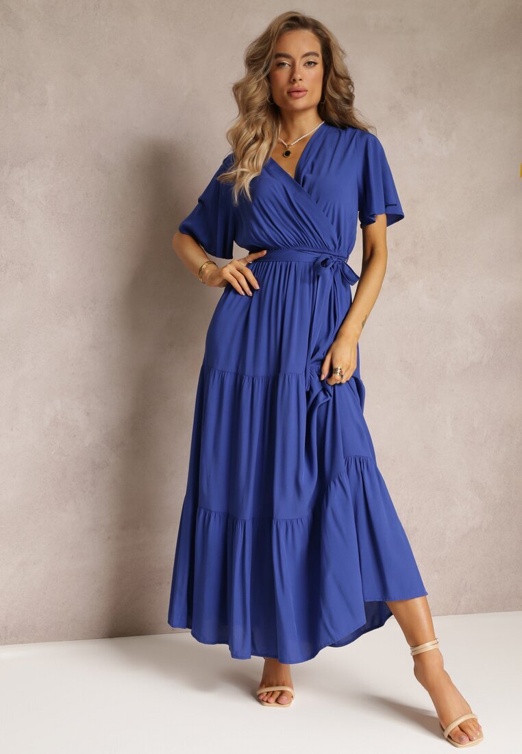 cflo Rochie bleu marin evazată cu cordon Adotine