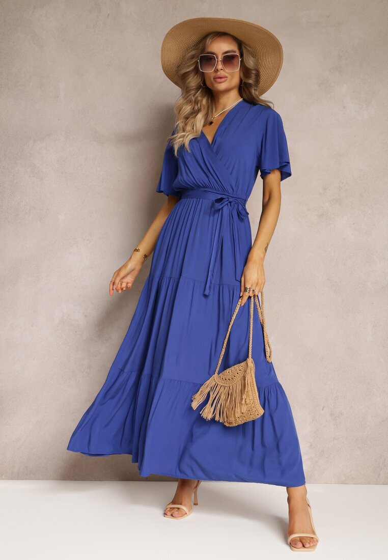 cflo Rochie bleu marin evazată cu cordon Adotine