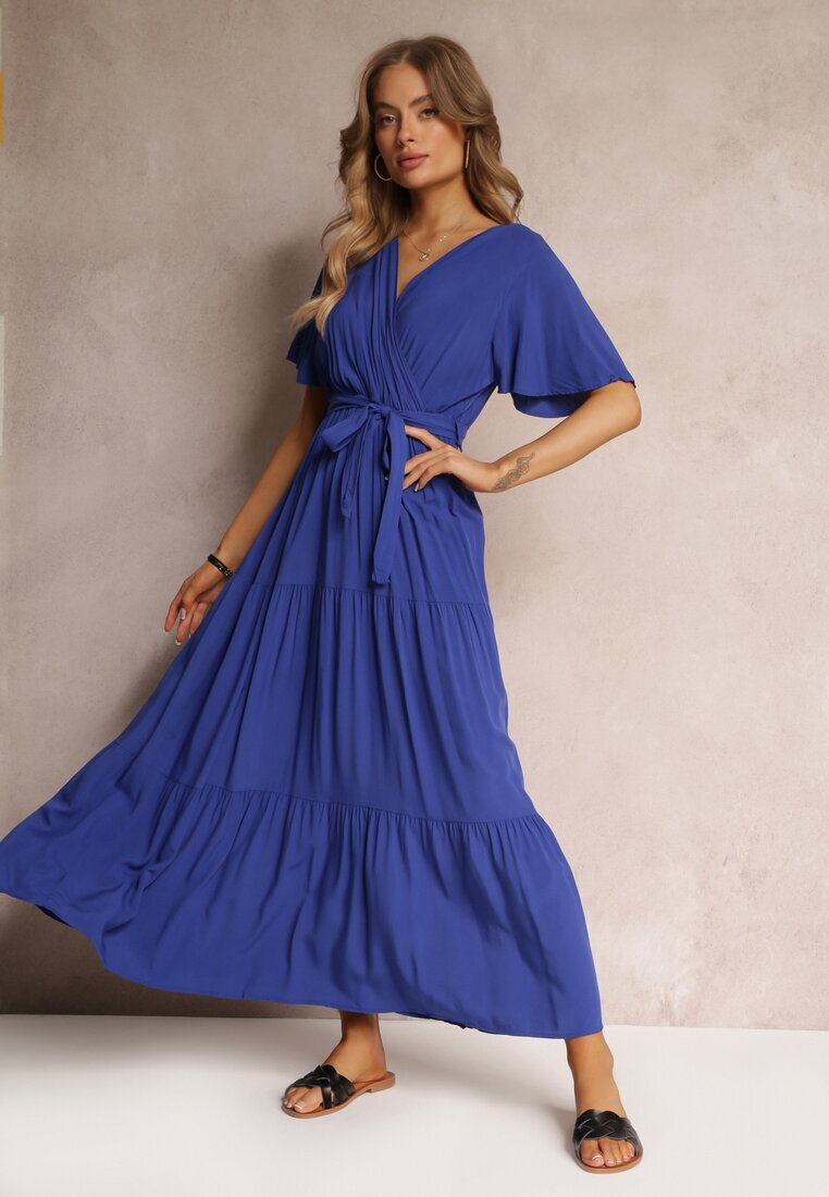 cflo Rochie bleu marin evazată cu cordon Adotine