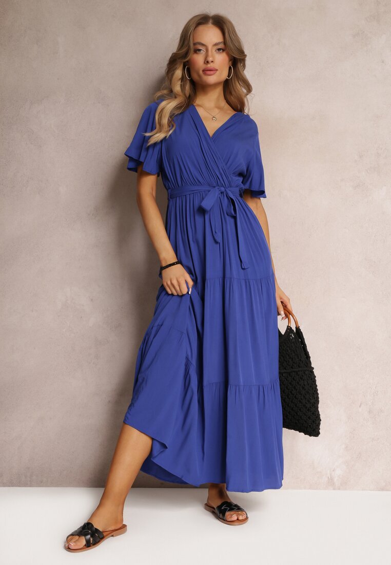 cflo Rochie bleu marin evazată cu cordon Adotine