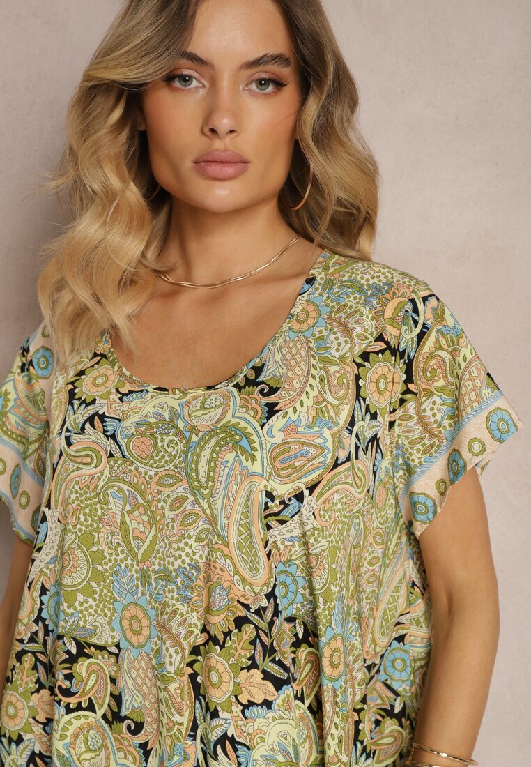 cflo Rochie Galbenă Boho din Vâscoză cu Curea Subțire în Talie Rivasea