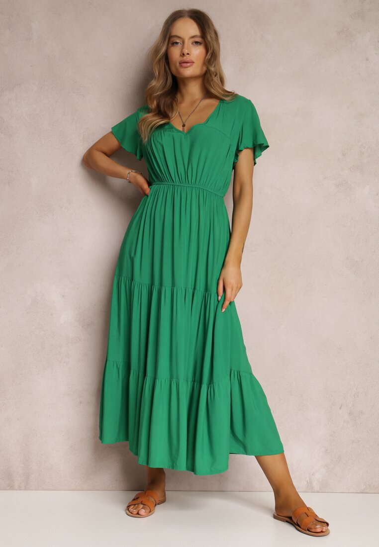 cflo Rochie Verde din Viscoză Jonmy