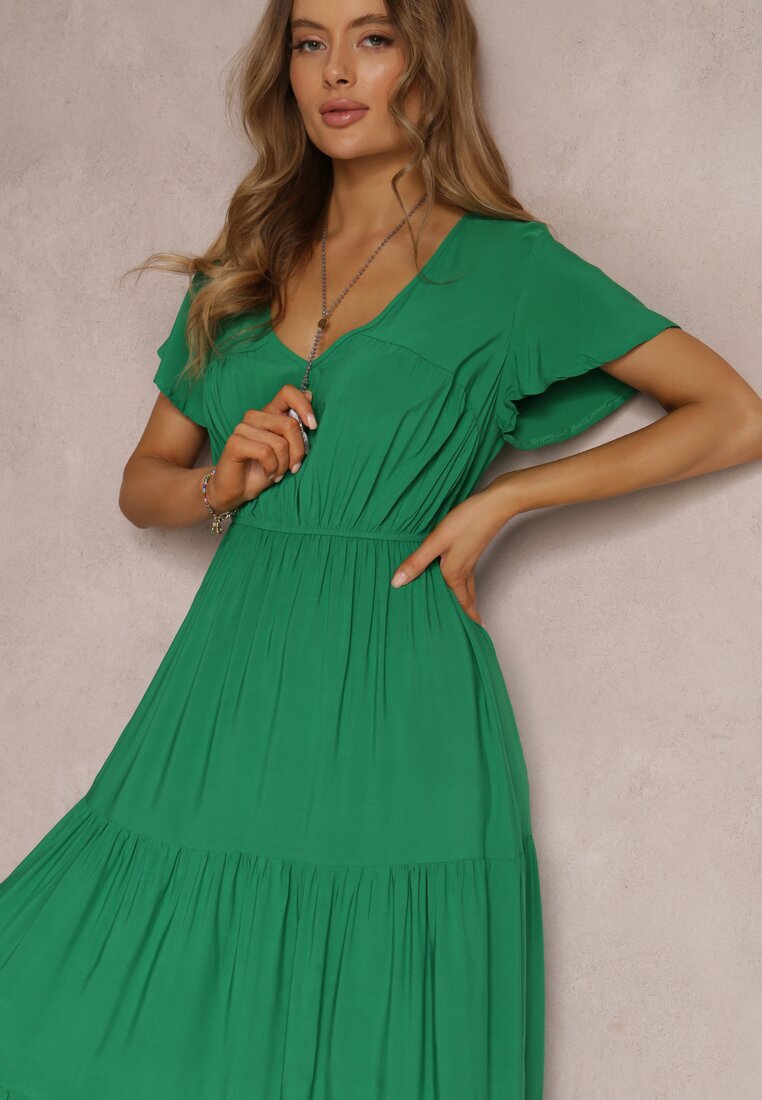 cflo Rochie Verde din Viscoză Jonmy