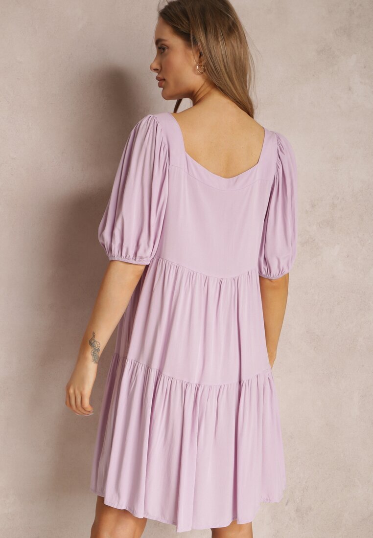 cflo Rochie Violet Deschis din Viscoză Agathestra