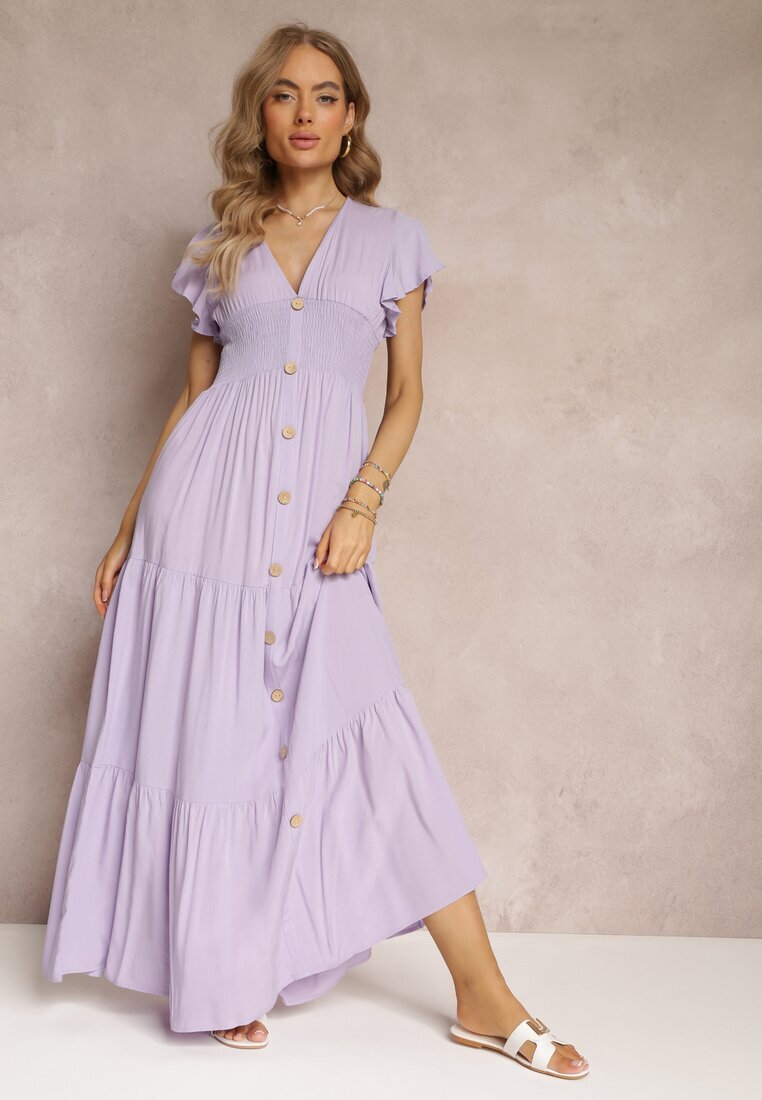 cflo Rochie Violet din Viscoză Lobsy