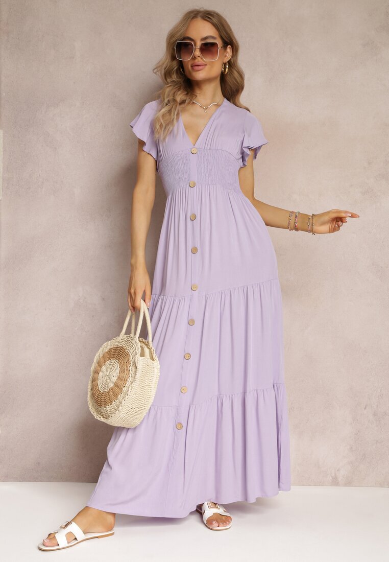 cflo Rochie Violet din Viscoză Lobsy