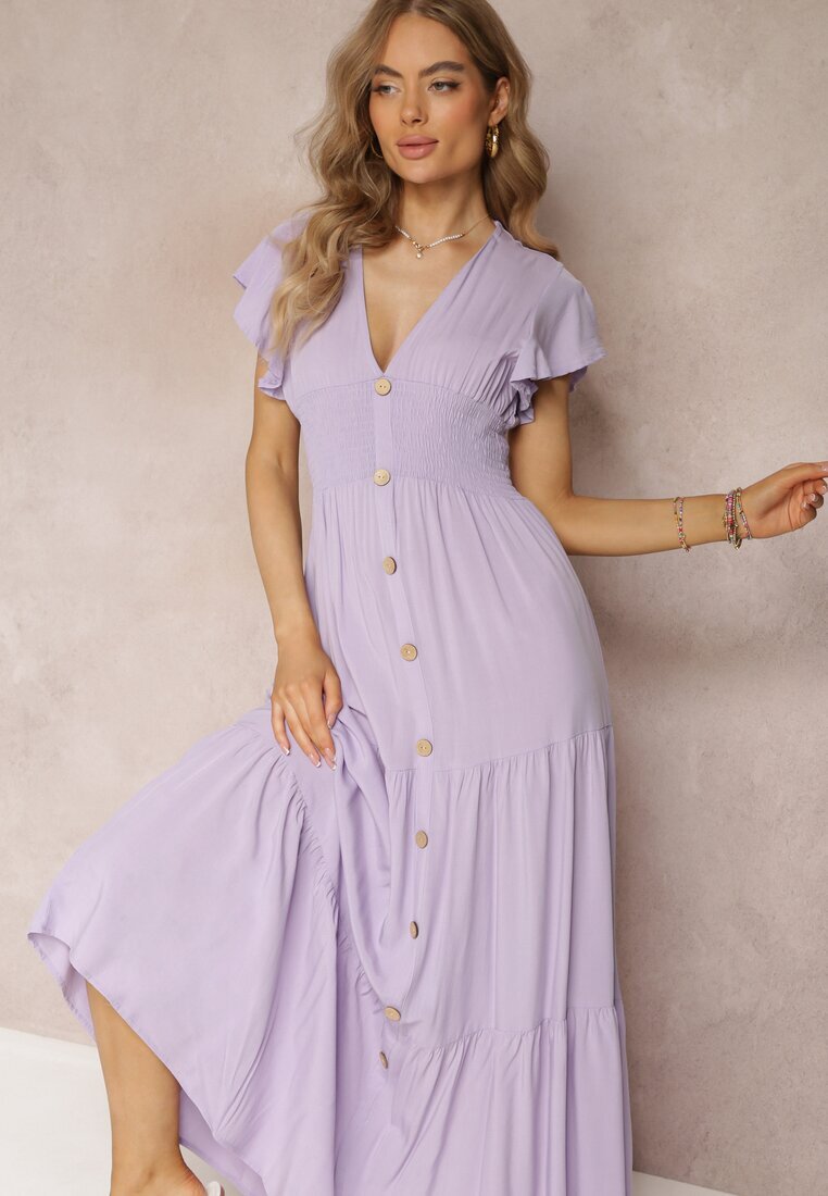 cflo Rochie Violet din Viscoză Lobsy