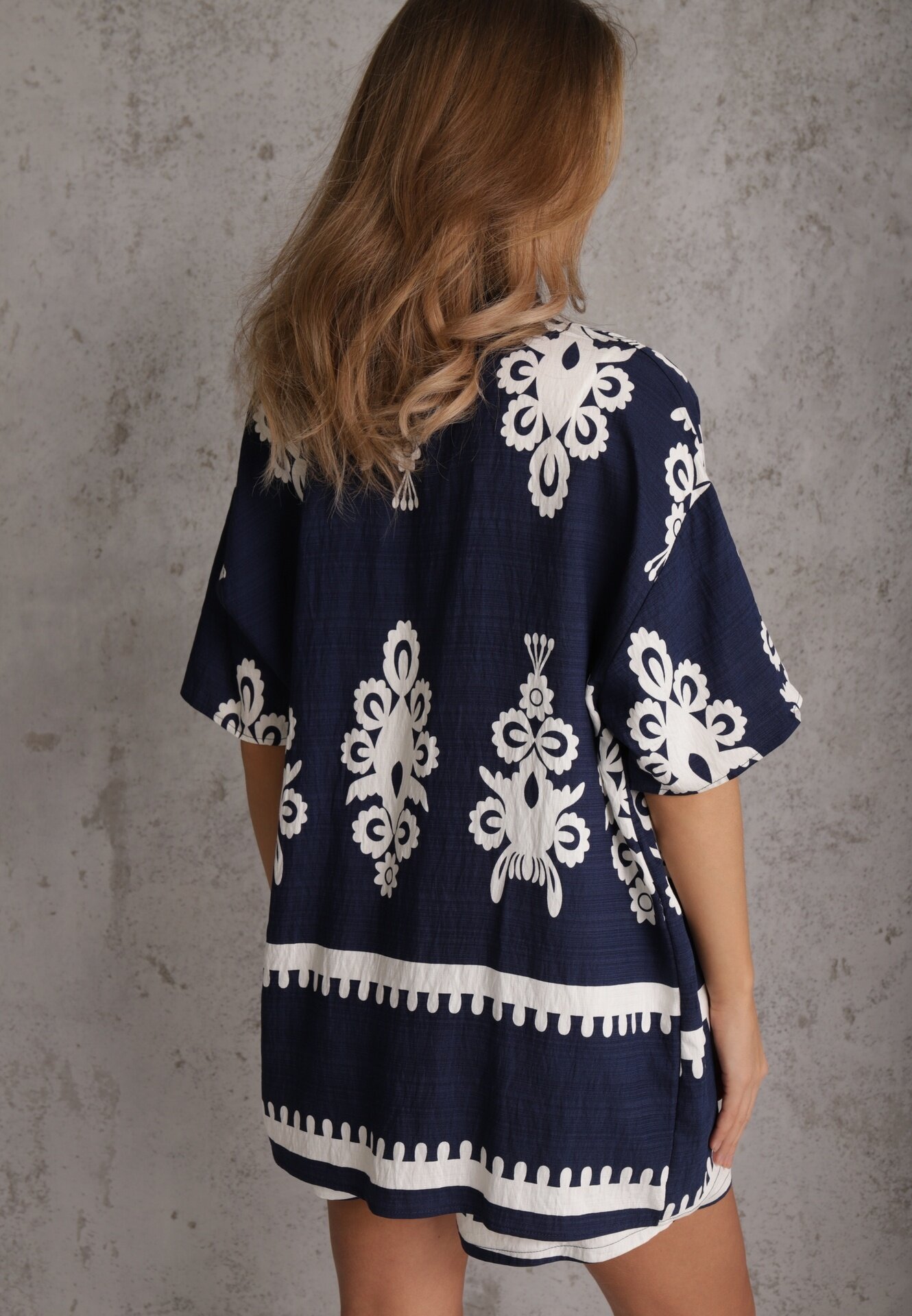 cflo Set Bleumarin cu Model Rustic cu Pantaloni Scurți și Cămașă Tosnea