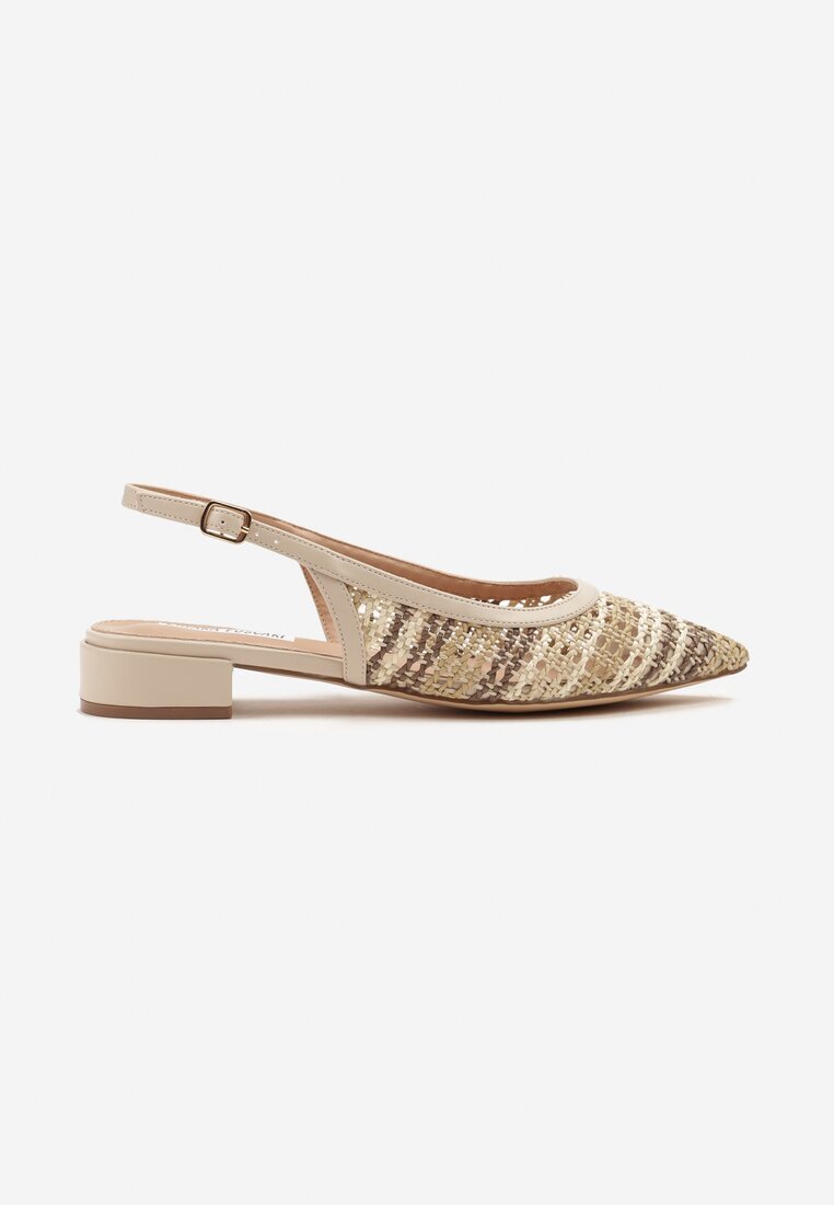 chiara foscari Sandale Bej Croșetate Slingback Odirissea