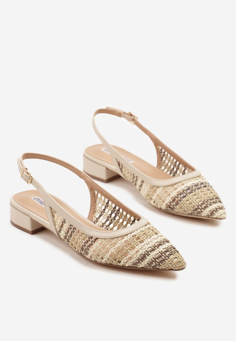 chiara foscari Sandale Bej Croșetate Slingback Odirissea