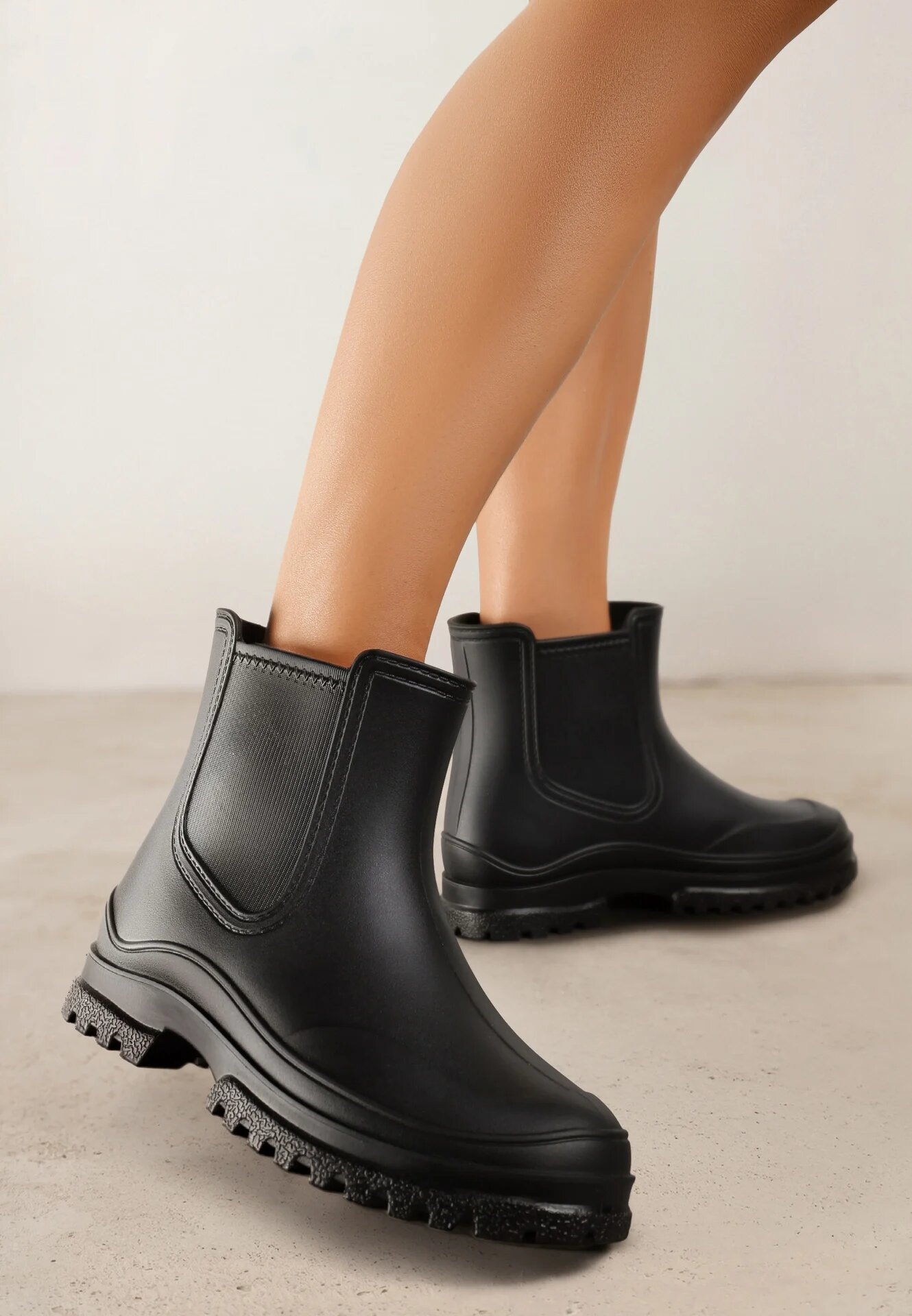  Cizme de cauciuc Slip-on Negre Scurte Urvia