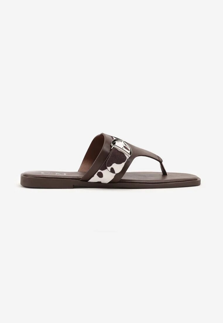 c'm paris Papuci Maro cu Cataramă Decorativă și Inserții Animal Print Savicelle